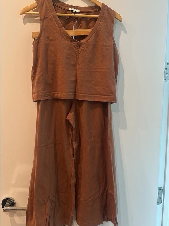 Z Supply Other - Z Supply Rust Brown Sleeveless V-Neck Top and Wide-Leg Pants Set